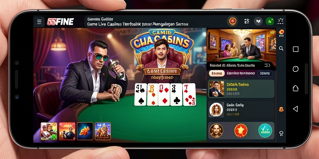 Tampilan gameplay seru dan interaktif di 55FIVE Live Casino.