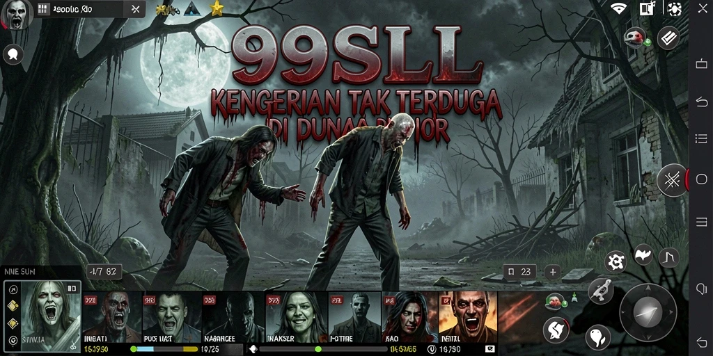 Tampilan gameplay mencekam penuh aksi dalam 99SLL.