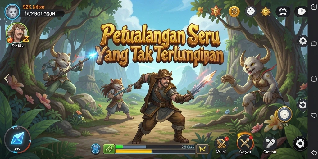 Screenshot gameplay 9ZK menampilkan petualangan yang seru dan menantang.