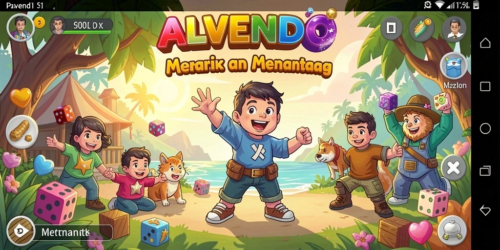 Screenshot gameplay ALVENDO menunjukkan pengalaman bermain puzzle yang seru.