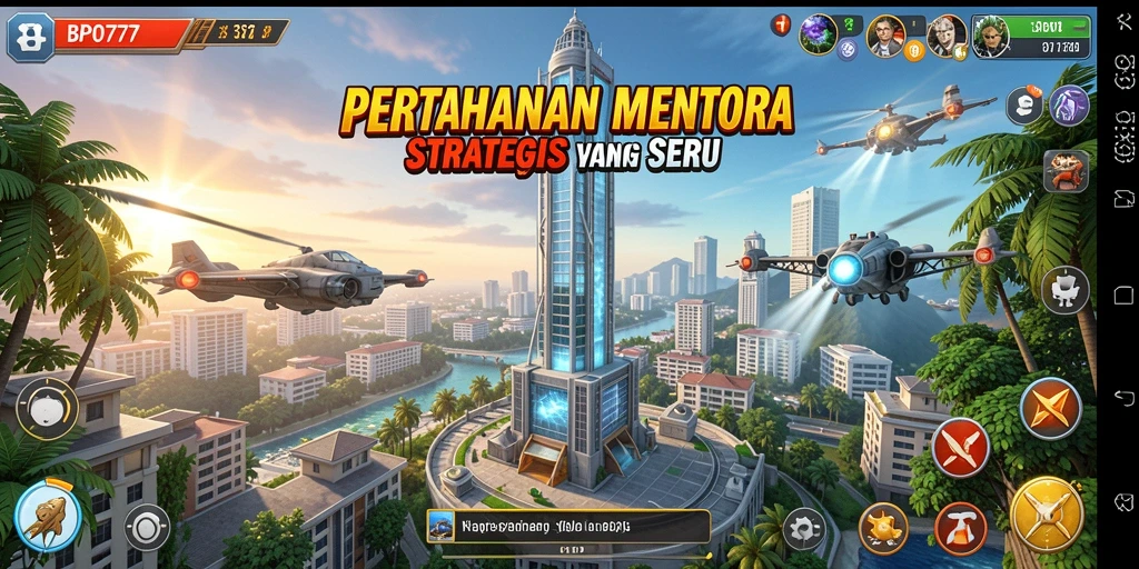 Tangkapan layar BPO777 menampilkan aksi seru dari gameplay Tower Defense.