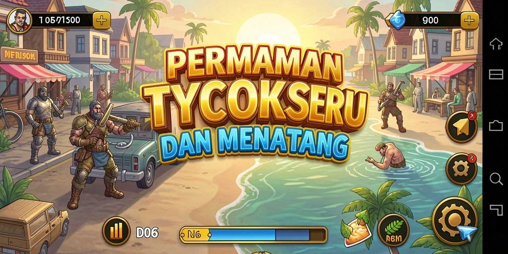 Gameplay D06 menampilkan elemen strategi manajemen bisnis yang menarik.