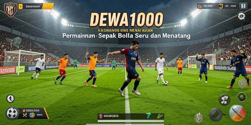 Tampilkan aksi seru dalam permainan sepak bola DEWA1000.