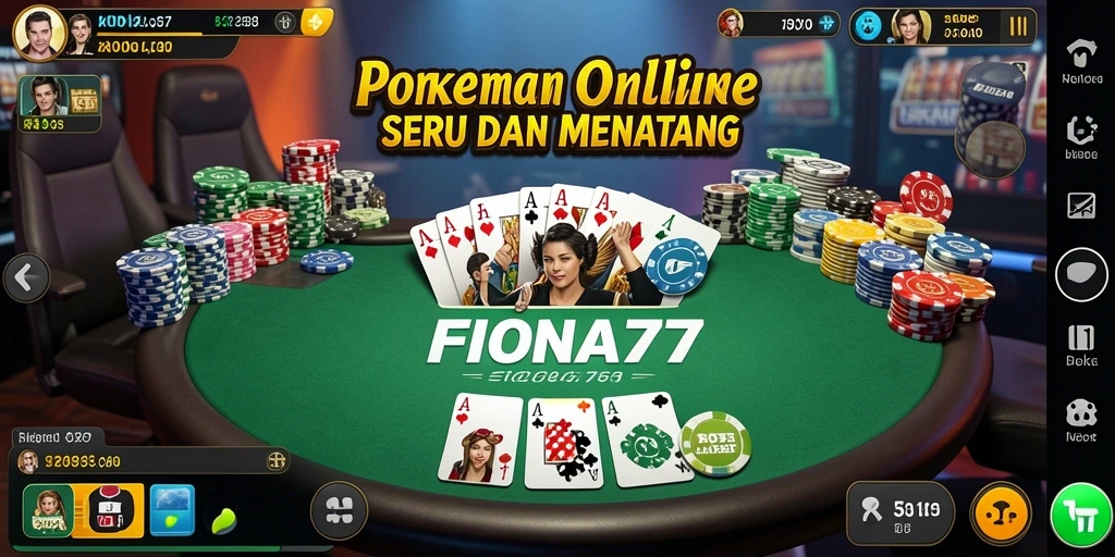 Tampilan gameplay Poker yang seru di FIONA77.