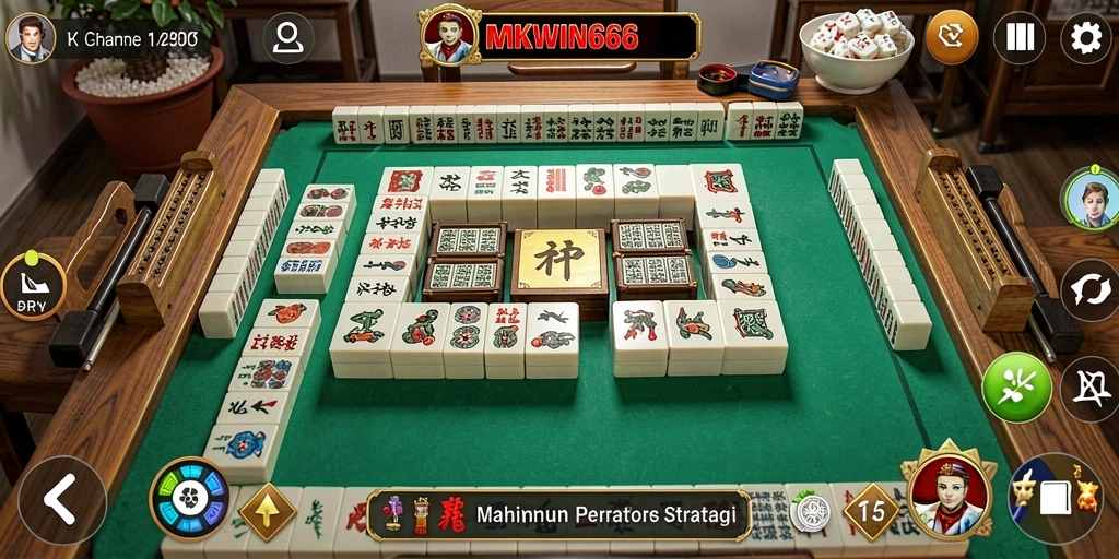 Tampilan gameplay Mahjong yang seru dan menantang di MKWIN666.