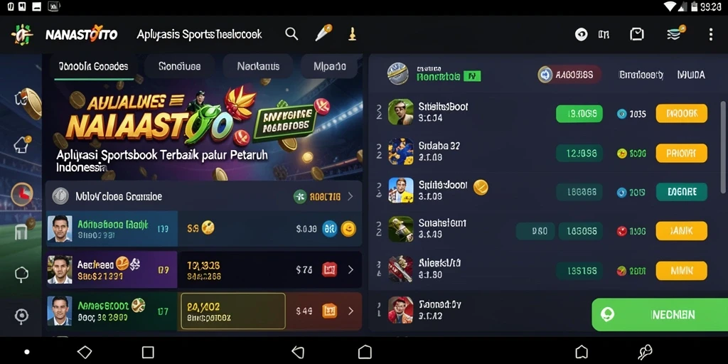 Tampilan antarmuka NANASTOTO yang intuitif saat bermain Sportsbook.