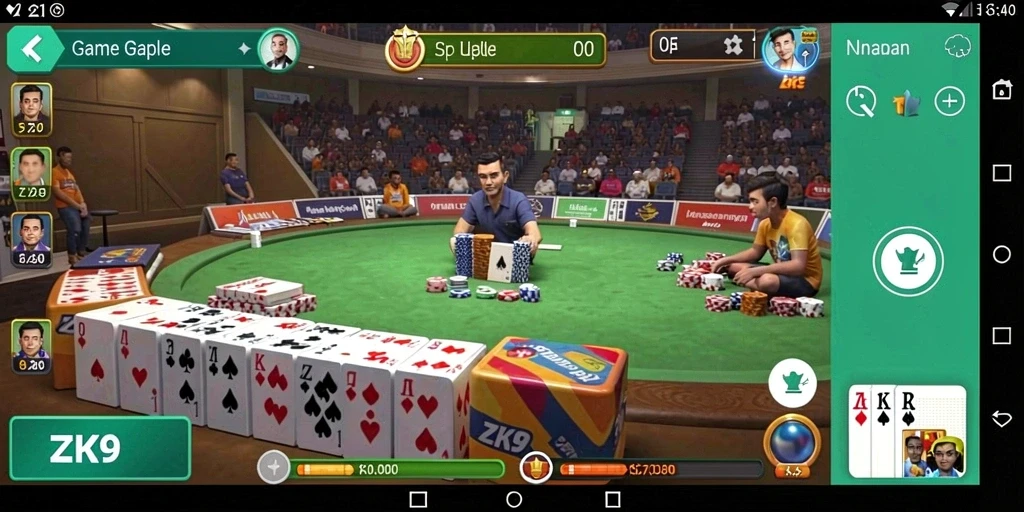 Gameplay ZK9 menampilkan suasana permainan Gaple yang seru.